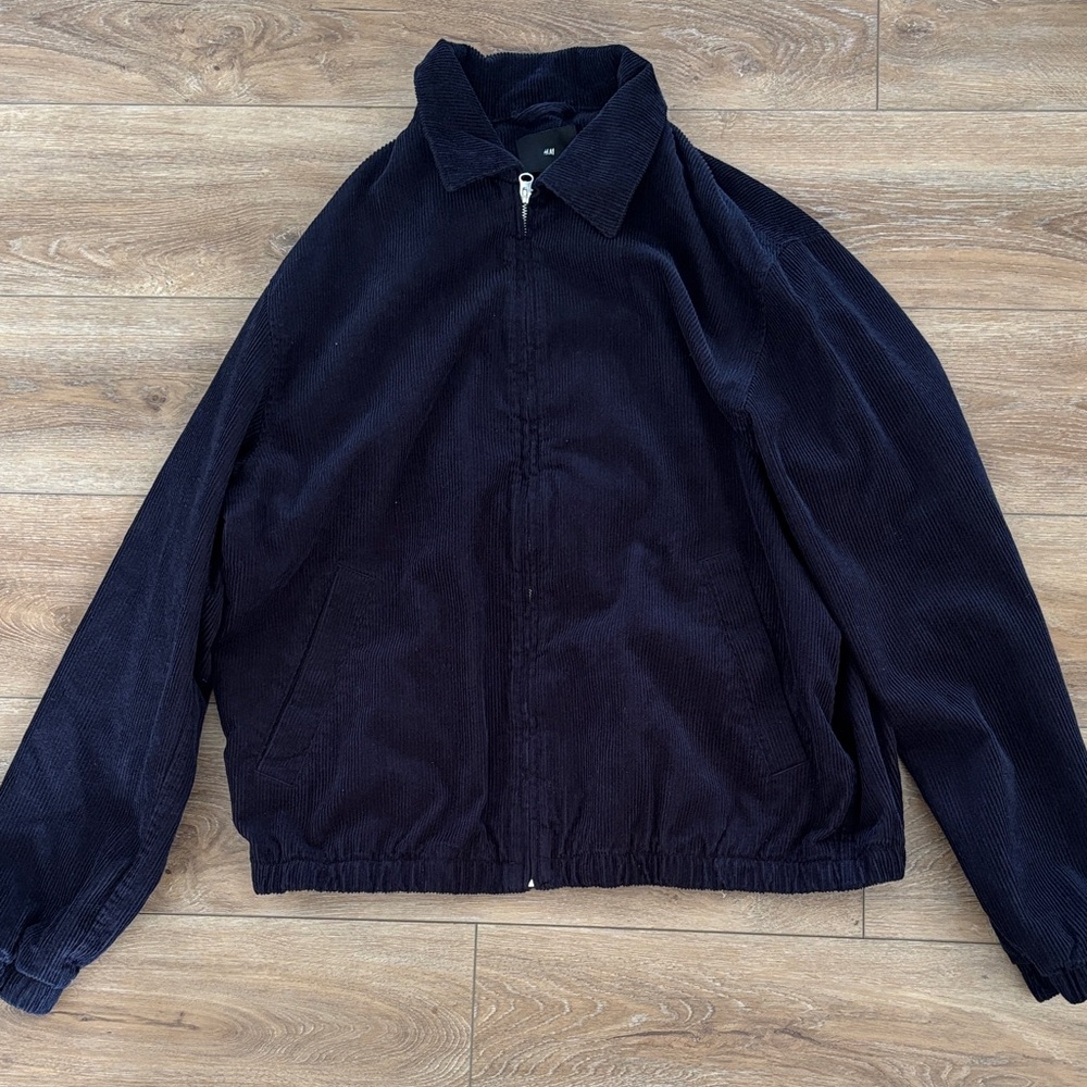 H&M Men's Dark Blue Corduroy Jacket - Picture 1 of 4